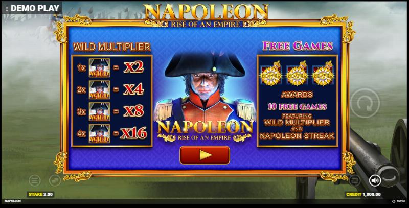 Napoleon: Rise Of An Empire slot game artwork
