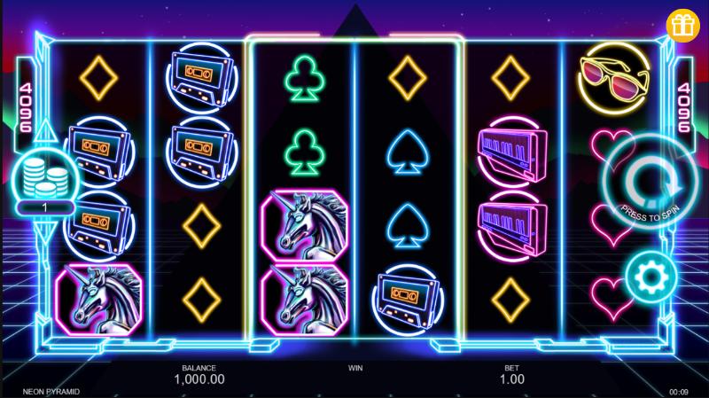 Neon Pyramid slot game artwork