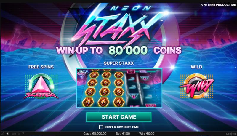 Neon Staxx slot game artwork