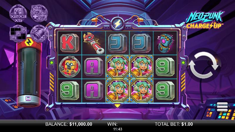 Neopunk Charge Up slot game artwork