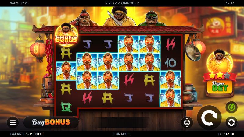 Ninjaz Vs Narcos 2 slot game artwork