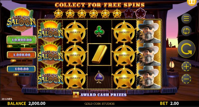 Outlaw Saloon slot game artwork