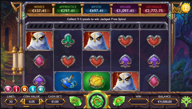 Ozwin’s Jackpots slot game artwork