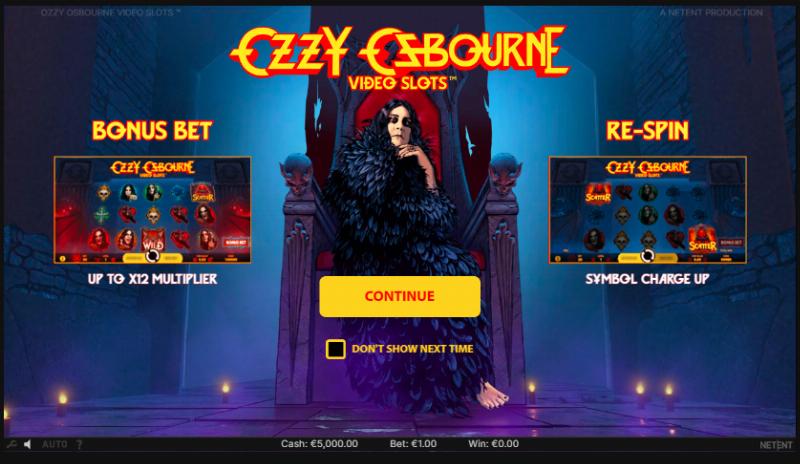 Ozzy Osbourne slot game artwork