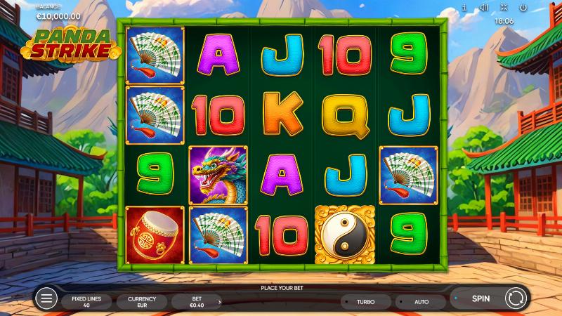 Panda Strike slot game artwork