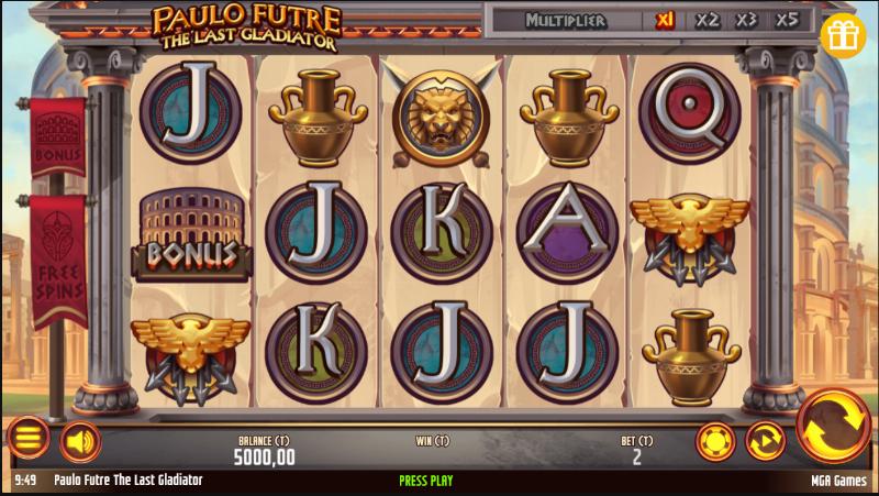 Paulo Futre The Last Gladiator slot game artwork