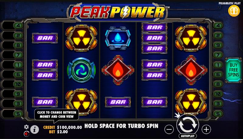 Peak Power slot game artwork
