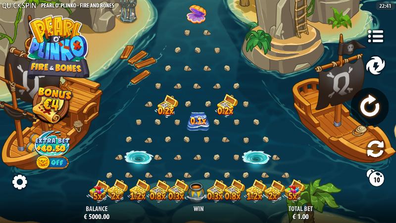 Pearl O’ Plinko Fire And Bones slot game artwork