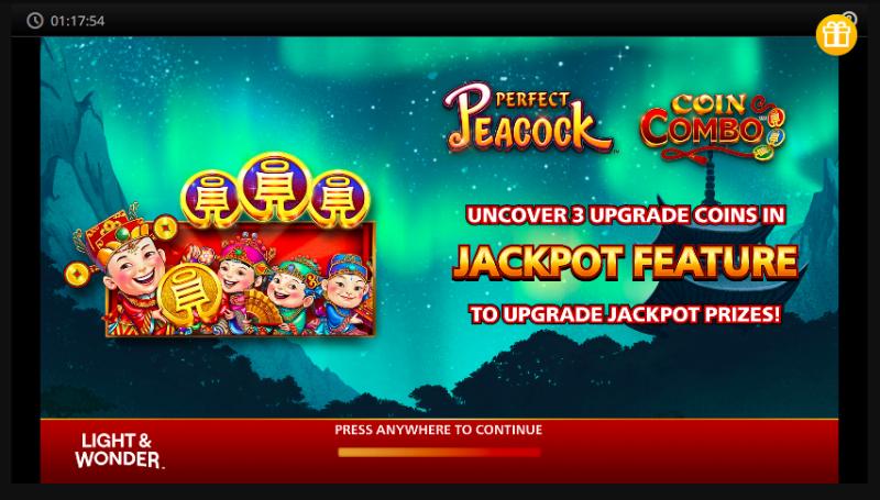 Perfect Peacock Coin Combo slot game artwork