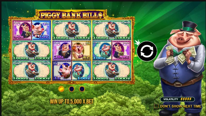 Piggy Bank Bills slot game artwork