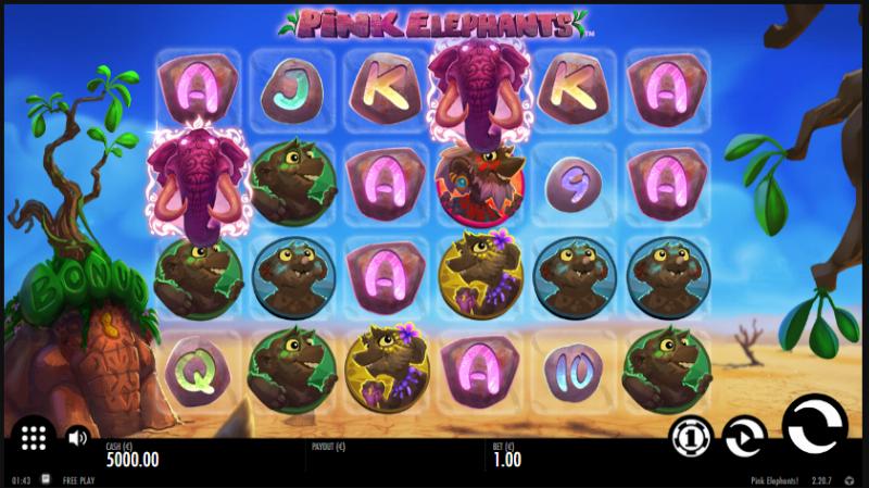 Pink Elephants slot game artwork