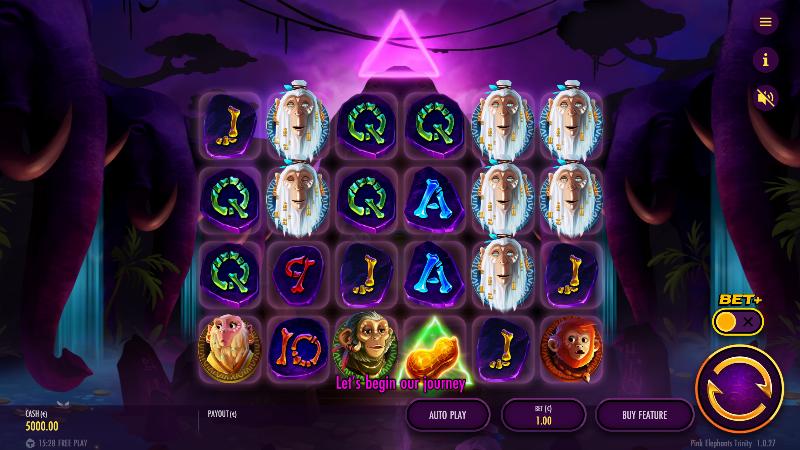 Pink Elephants Trinity slot game artwork