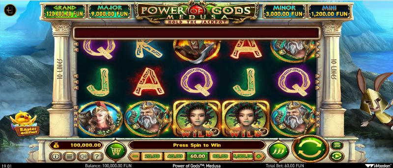 Power Of Gods: Medusa Easter slot game artwork