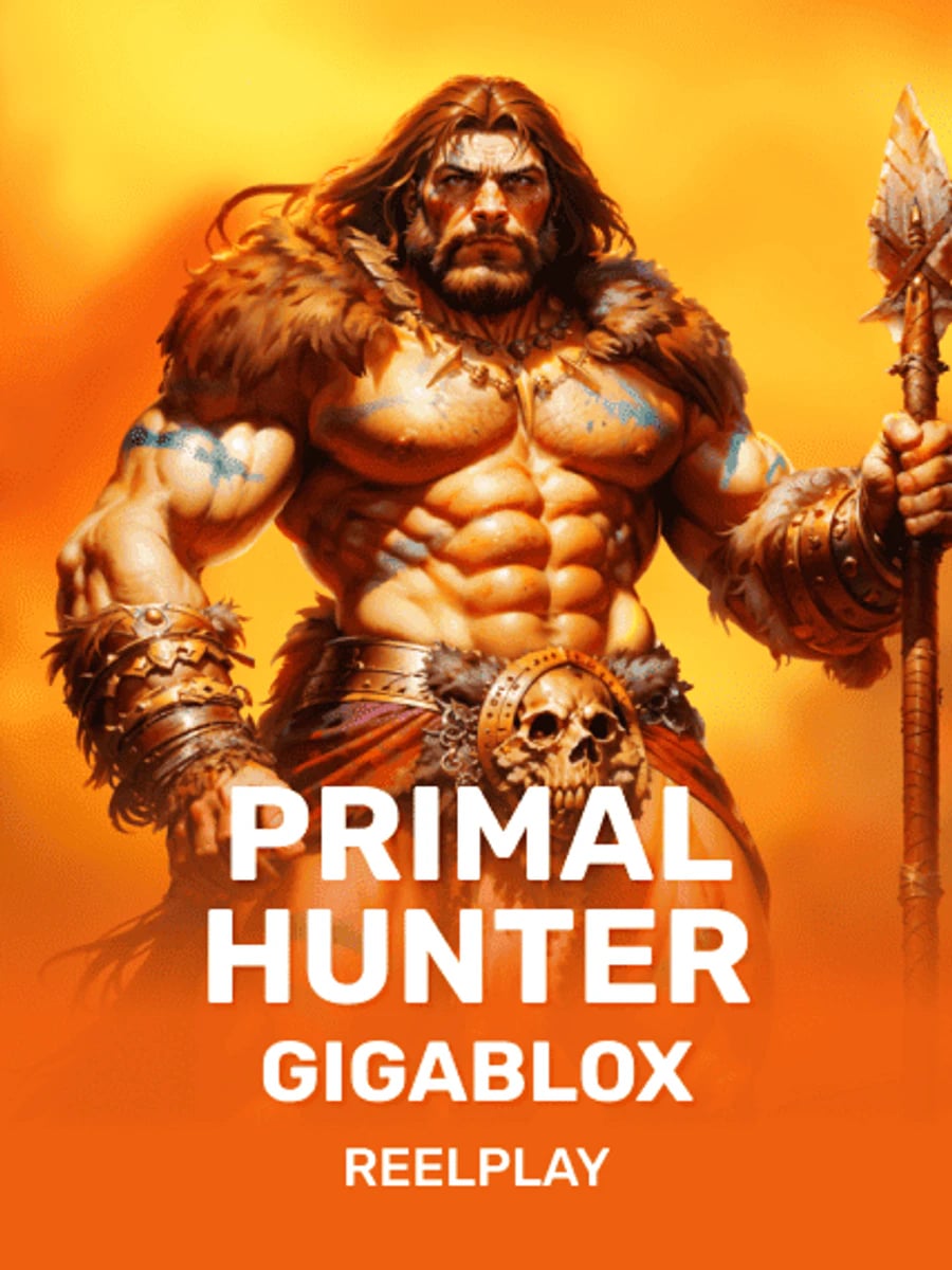 Primal Hunter Gigablox slot game artwork