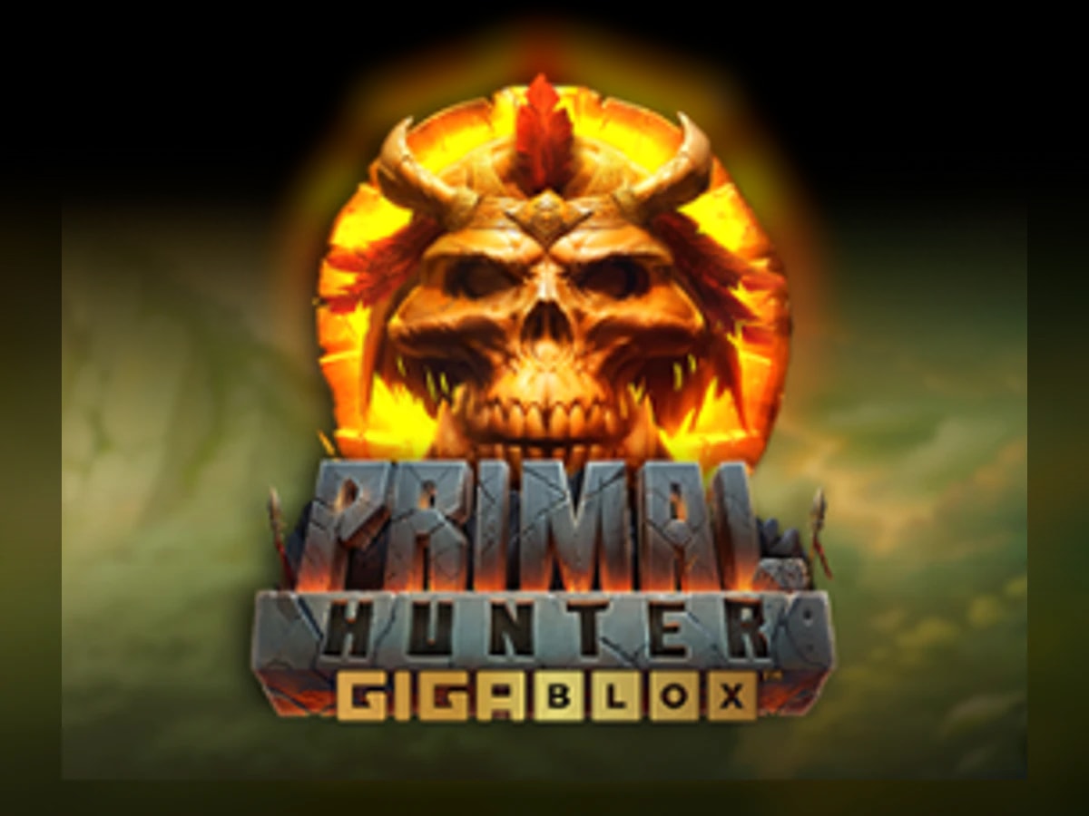 Primal Hunter Gigablox slot game artwork