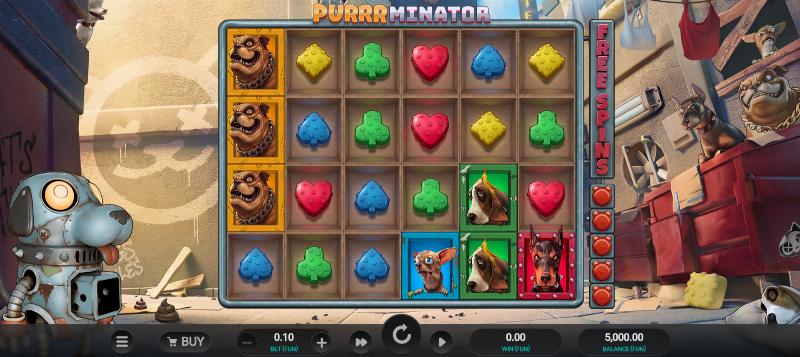 Purrrminator slot game artwork