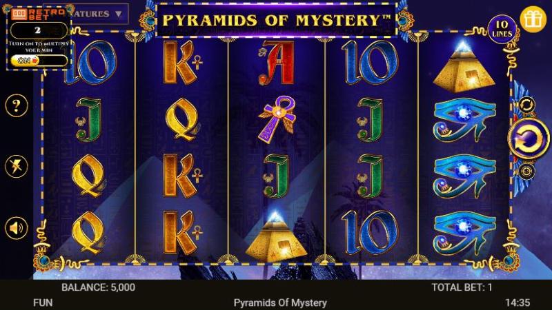 Pyramids Of Mystery slot game artwork