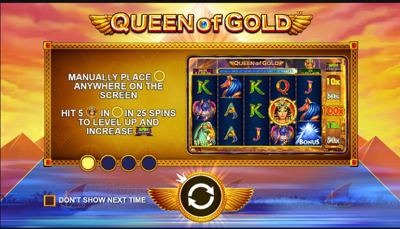 Queen Of Gold slot game artwork