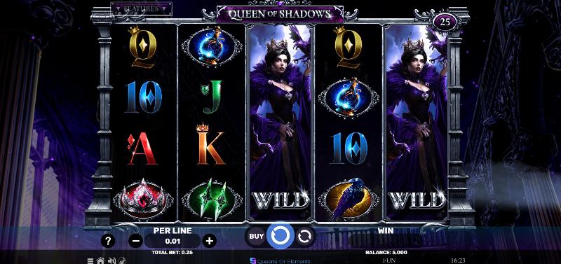 Queen Of Shadows slot game artwork