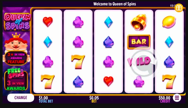 Queen Of Spins slot game artwork