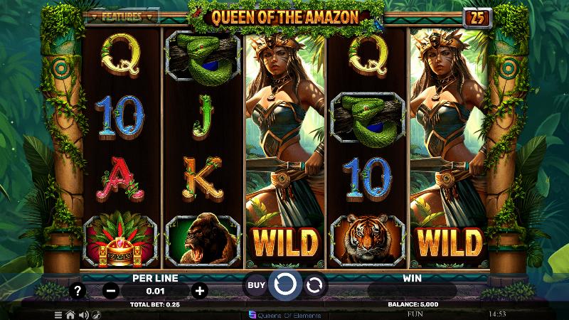 Queen Of The Amazon slot game artwork