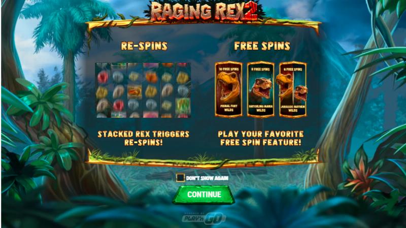 Raging Rex 2 slot game artwork