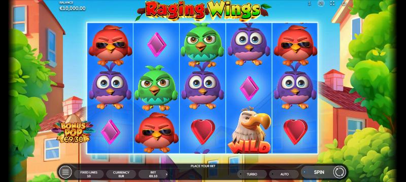 Raging Wings slot game artwork
