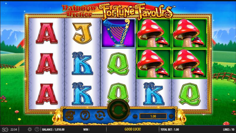 Rainbow Riches Fortune Favours slot game artwork