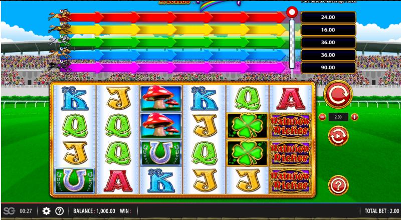 Rainbow Riches Race Day slot game artwork