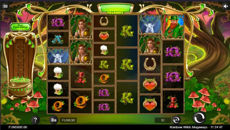 Rainbow Wilds Megaways slot game artwork