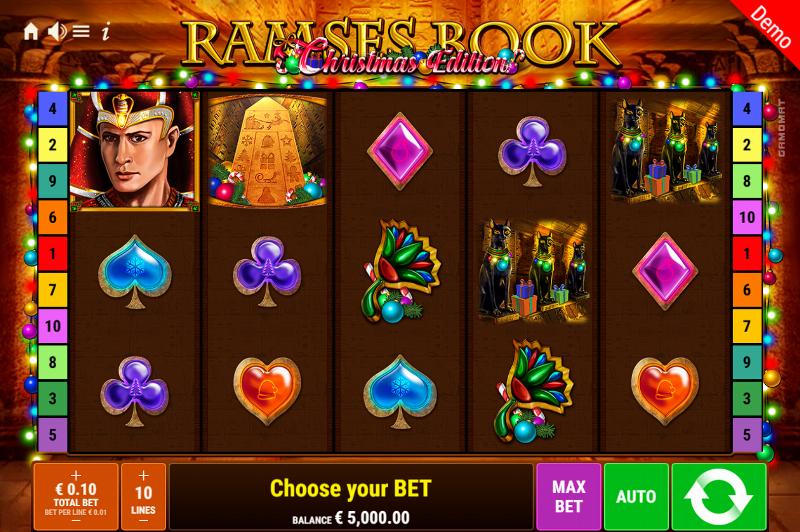 Ramses Book Christmas Edition slot game artwork