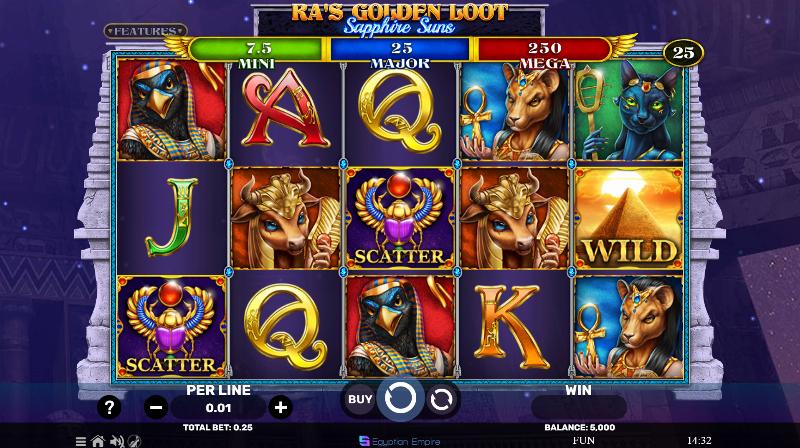 Ra’s Golden Loot – Sapphire Suns slot game artwork