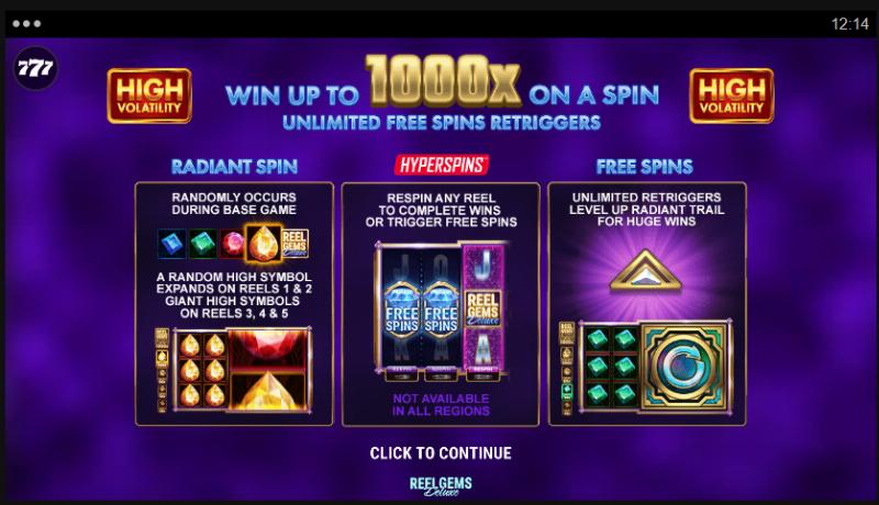 Reel Gems Deluxe slot game artwork