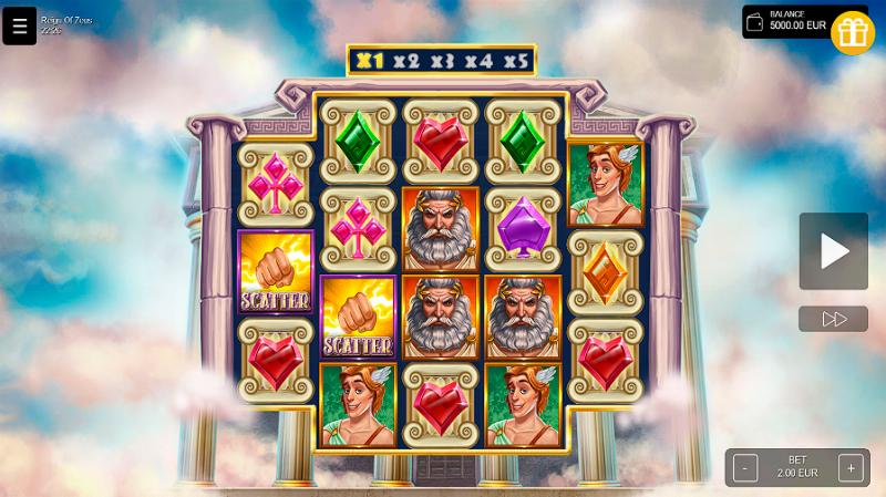 Reign Of Zeus slot game artwork