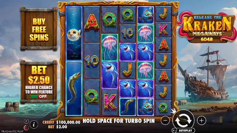 Release The Kraken Megaways slot game artwork
