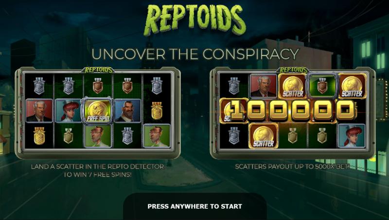 Reptoids slot game artwork