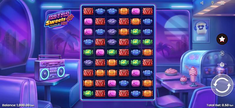 Retro Sweets slot game artwork
