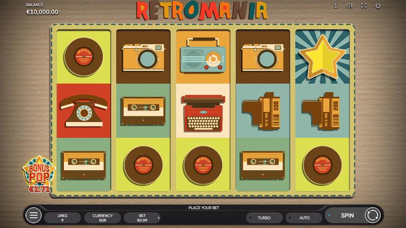 Retromania slot game artwork