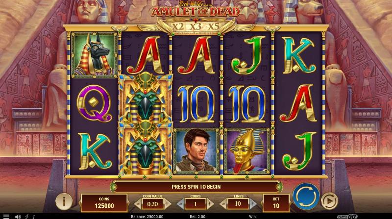 Rich Wilde And The Amulet Of Dead slot game artwork