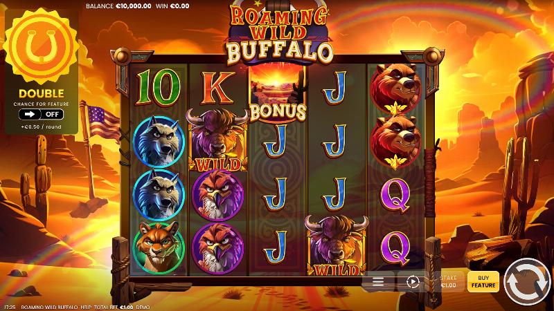 Roaming Wild Buffalo slot game artwork