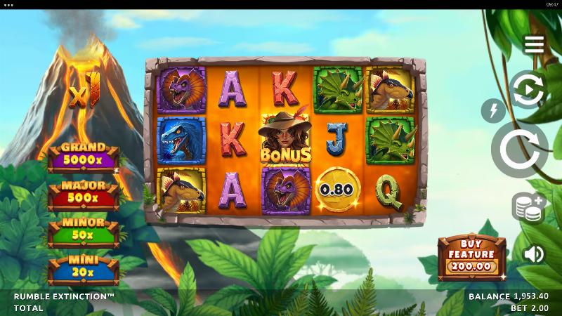 Rumble Extinction slot game artwork