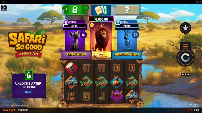 Safari So Good Assembl’em slot game artwork