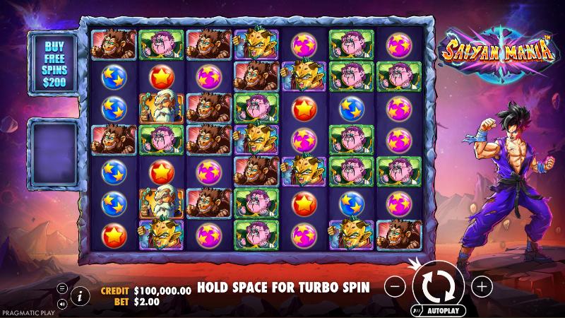 Saiyan Mania slot game artwork