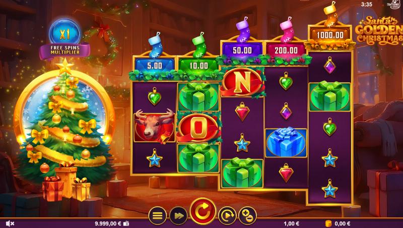 Santa’s Golden Christmas slot game artwork