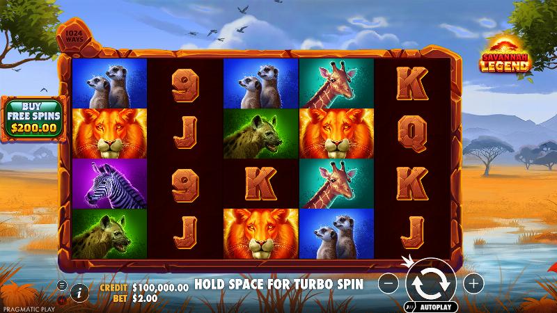 Savannah Legend slot game artwork