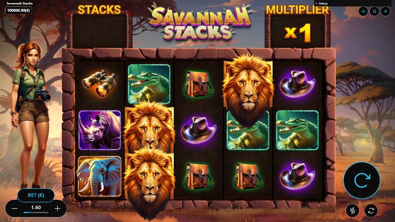 Savannah Stacks slot game artwork