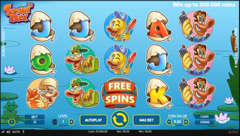 Scruffy Duck slot game artwork