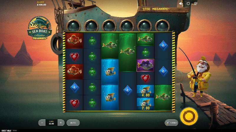 Sea Boat Adventure Megaways slot game artwork
