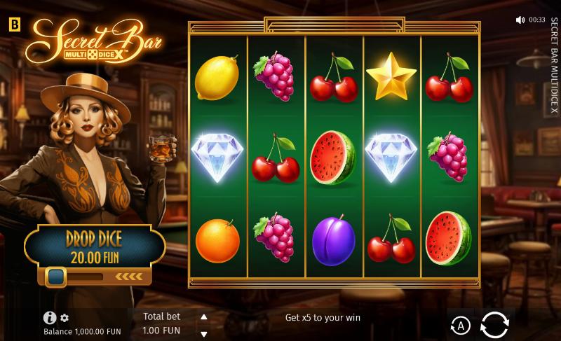 Secret Bar Multidice X slot game artwork
