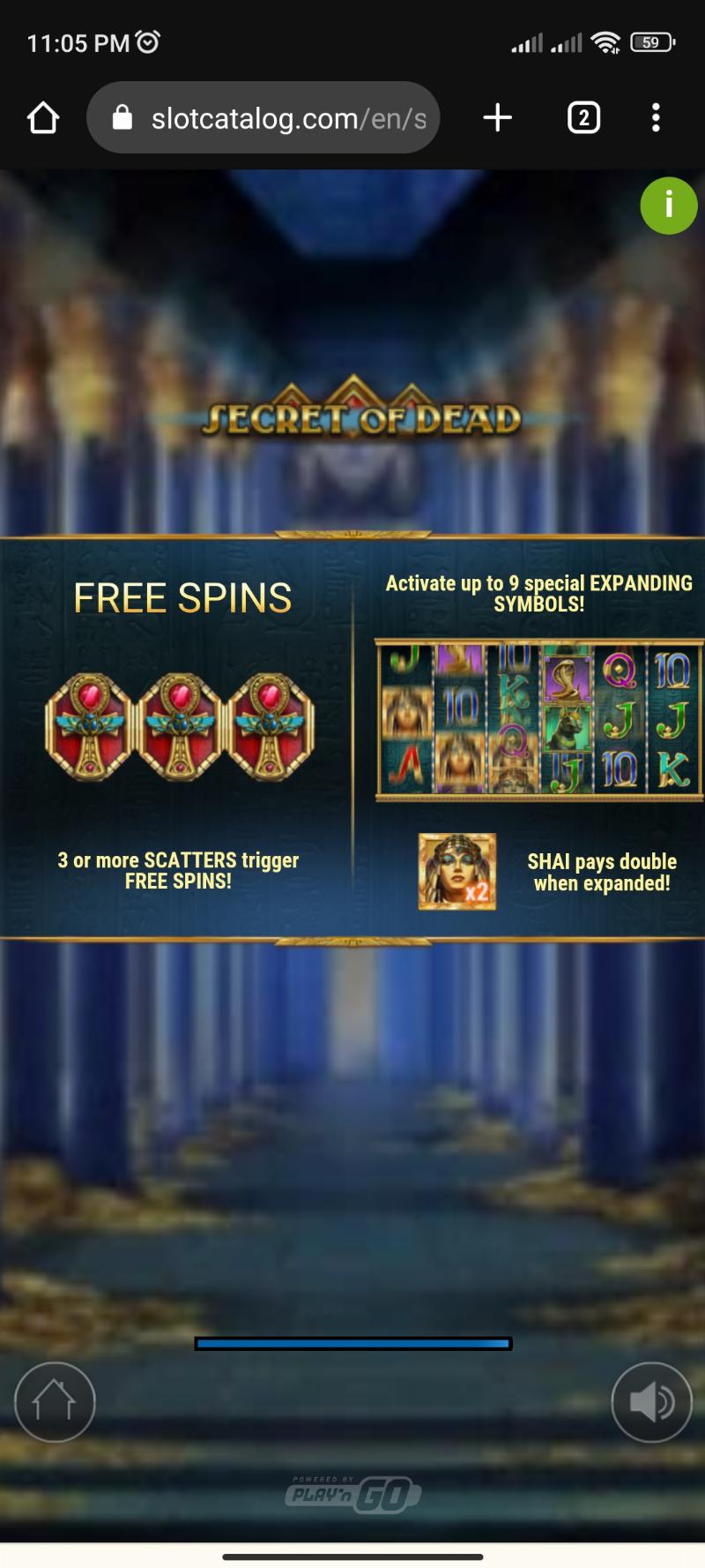 Secret Of Dead slot game artwork